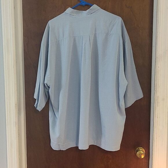 American Outfitters Men's XXL Blue Short Sleeved Button Down The Front Shirt - Picture 4 of 6